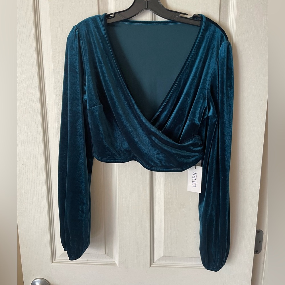 Satin Long Sleeve Croptop